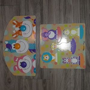 Melissa and Doug Wooden Puzzles Jungle and Circus Animals Baby Toddler Toys